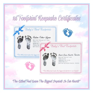 PRINTED Personalized Reborn/Silicone Baby Footprint Certificate - This Is A Physical Copy,  Not A Digital Download!