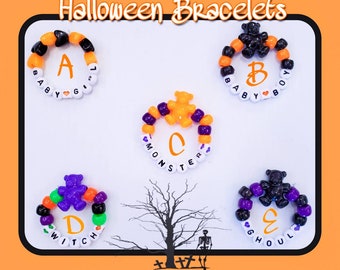 Halloween Themed Reborn Baby Name Bracelets In 5 Choices Of Styles! U-pick Style & Size.