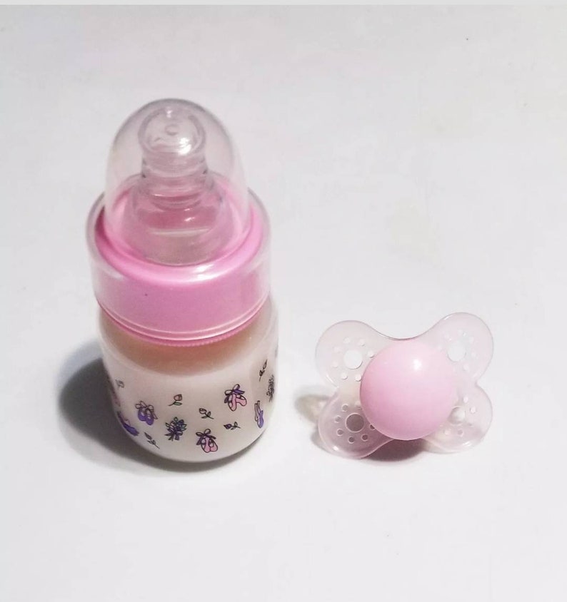 One Sealed Pink 2oz Preemie Newborn Reborn Baby Bottle With No Hole Nipple And One Pink Mam Pacifier With Reversible Magnet Putty Or Uncut!