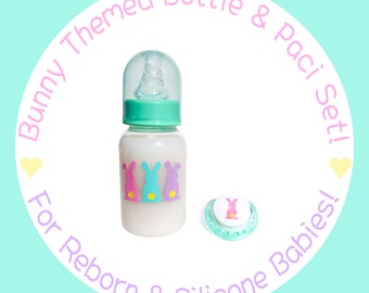 Bunny Themed Reborn Bottle & Pacifier Set!