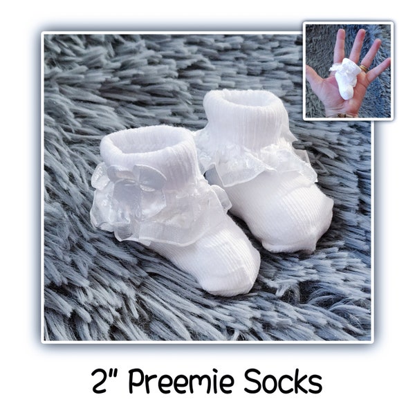 Preemie Lace Ruffle Socks