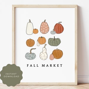 Fall Pumpkin Print, Trendy Fall Decor, Home Fall Decorations, Halloween Print, Fall Digital Download, Pumpkin Print, BOHO Fall Prints