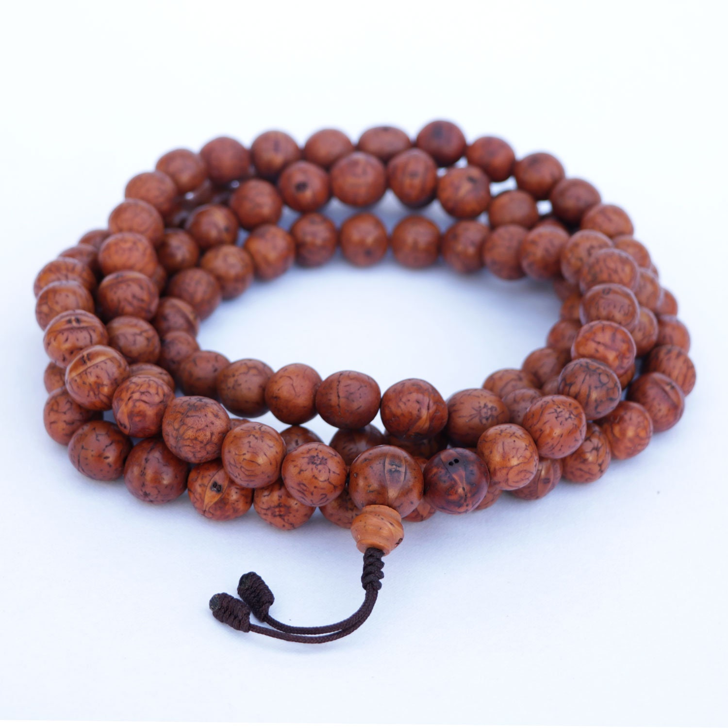 Vintage Style Genuine Bodhi Seed Mala 10-14mm Beads, Nepali Bodhi