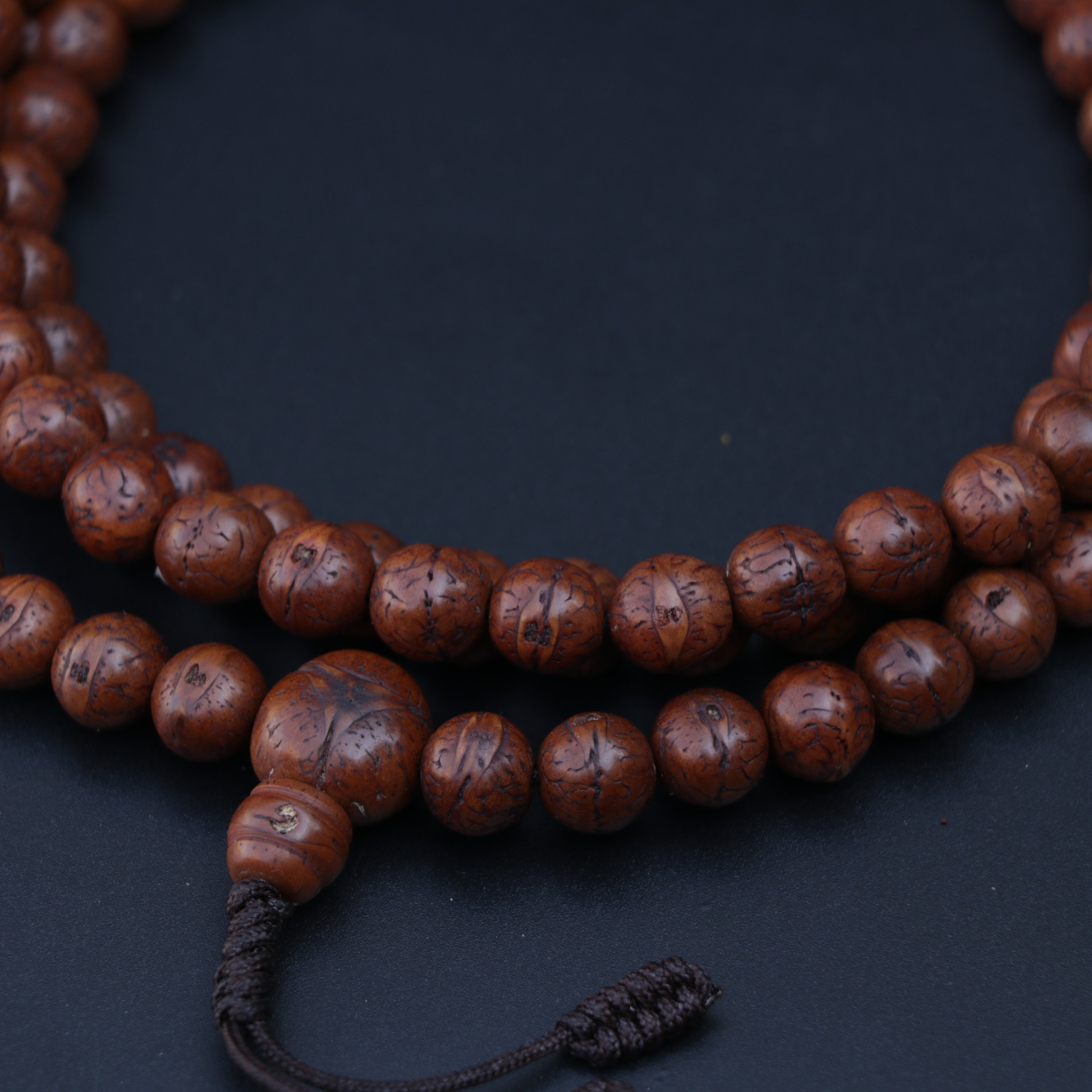 Vintage Style Genuine Bodhi Seed Mala 10-14mm Beads, Nepali
