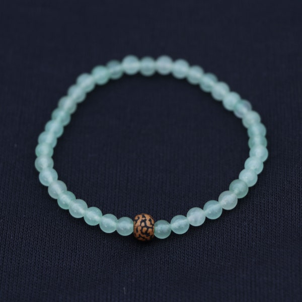 August Birthstone Balancing Heart Chakra Best Quality  4 MM Green Aventurine Stone Wrist Mala/ Bracelet