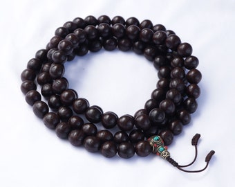 14 mm Natural Phoenix Eye Antique Bodhi Seed Mala, Japa Mala, Prayer Bead, Yoga Prayer Mala, Nepali Bodhi Mala