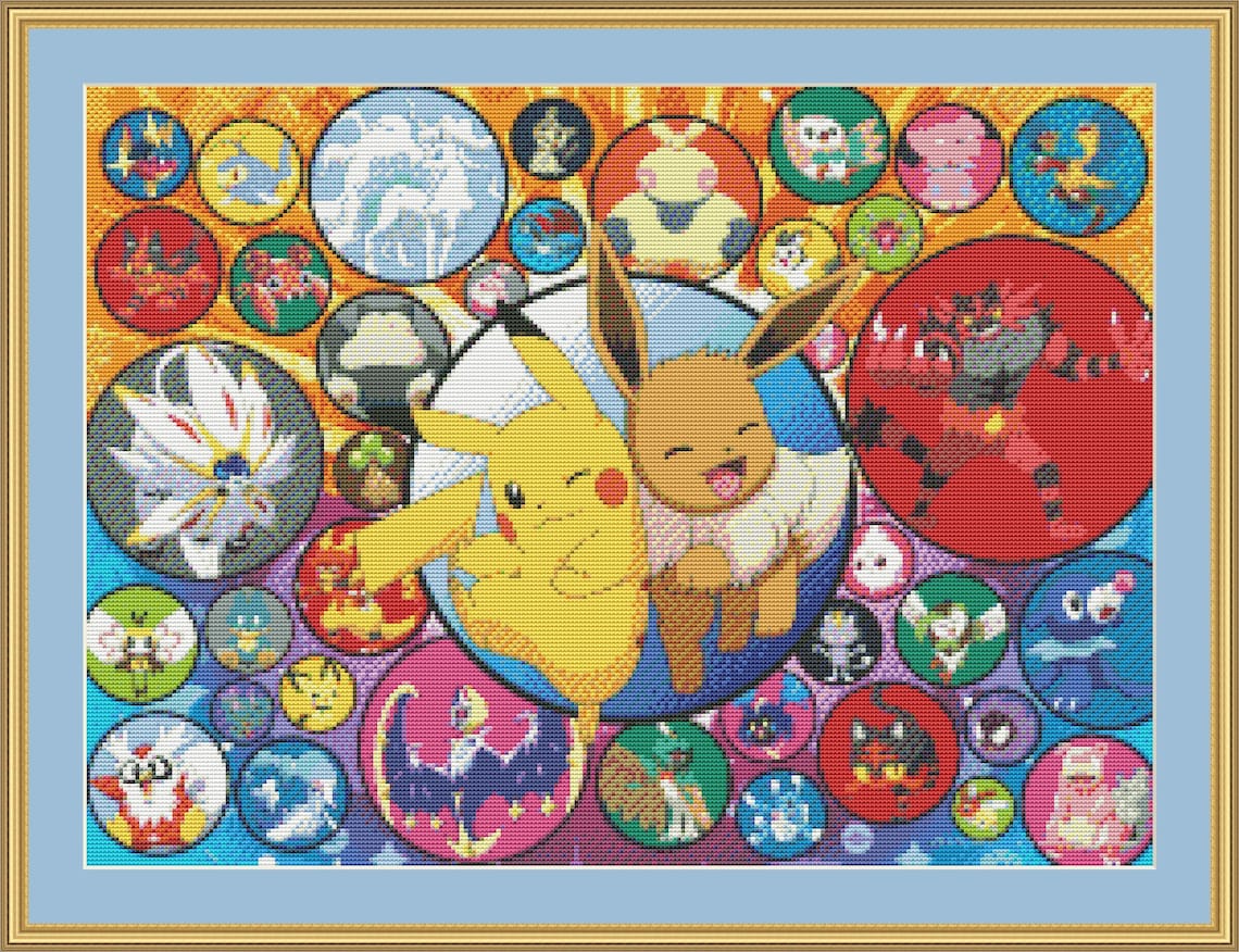 Pokemon cross stitch pattern Pikachu cross stitch chart Etsy