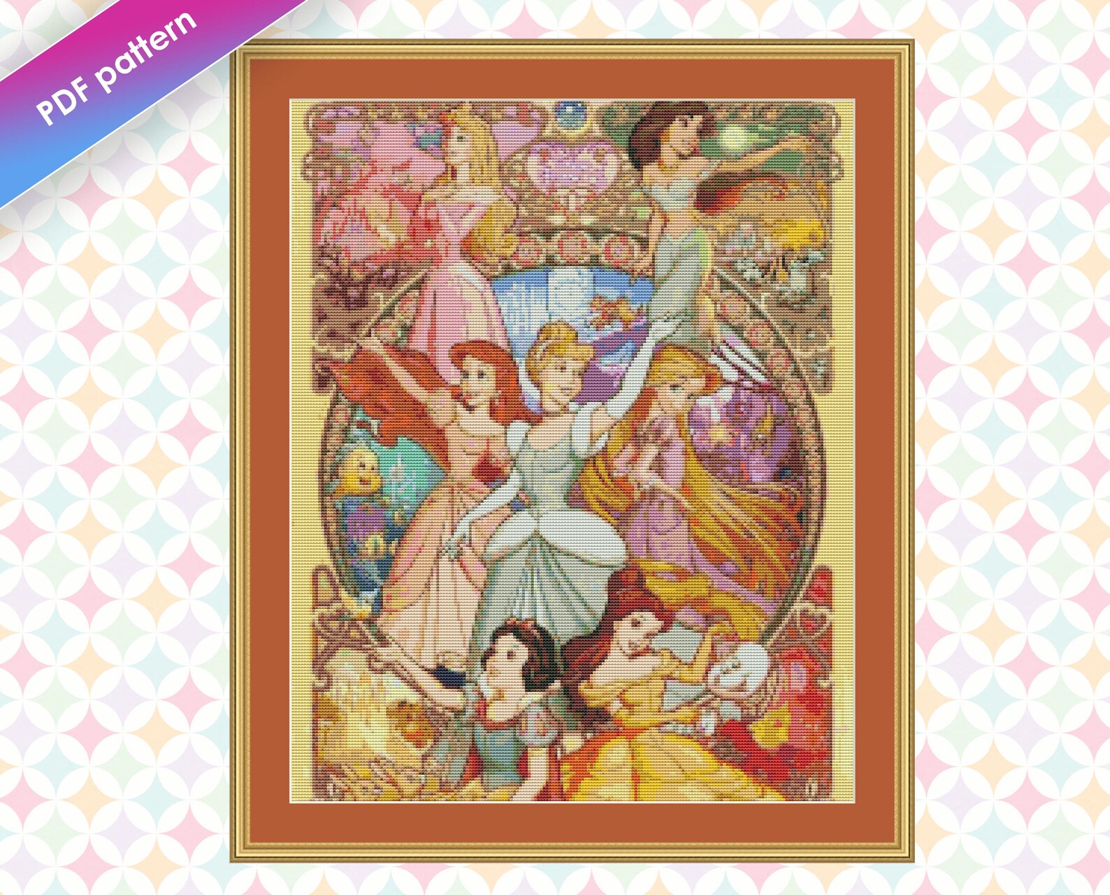 Disney Cross Stitch Pattern Princess Cross Stitch Chart Etsy