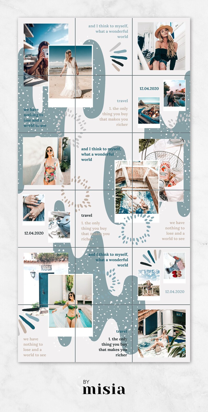 Instagram Puzzle Template for Canva Instagram Posts Post | Etsy