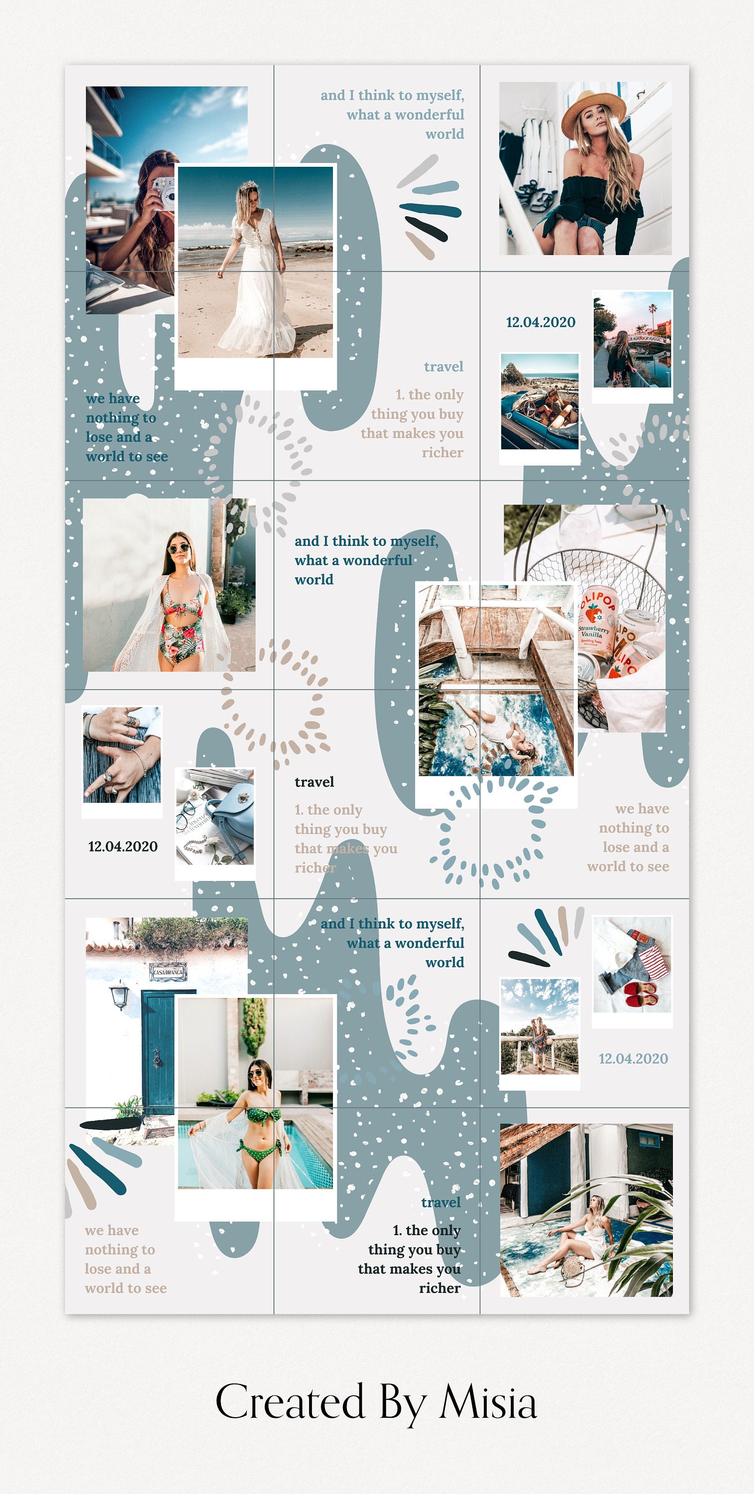 Instagram Puzzle Template for Canva Instagram Posts Post - Etsy