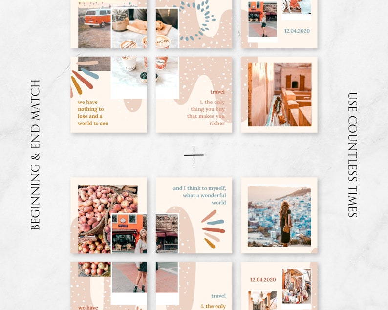 Instagram Puzzle Template for Canva Instagram Posts Post | Etsy