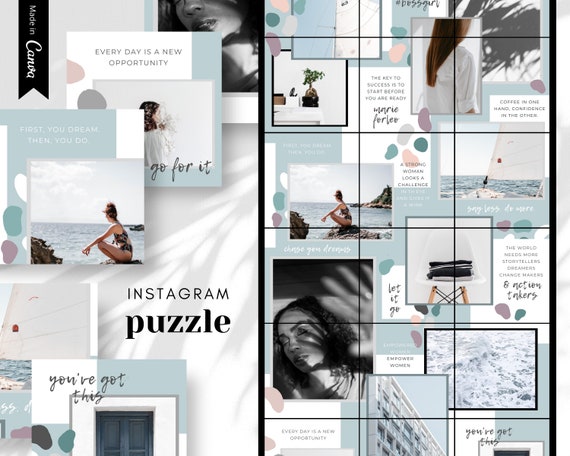 Instagram Puzzle Template for Canva Canva Template Puzzle | Etsy
