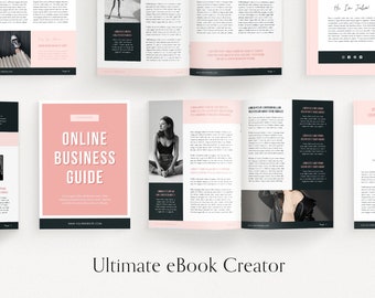 40 Page eBook Template for Canva | Lead Magnet Template, Workbook, eBook Cover, Opt-in Template, Freebie Template, eBook Template For Canva