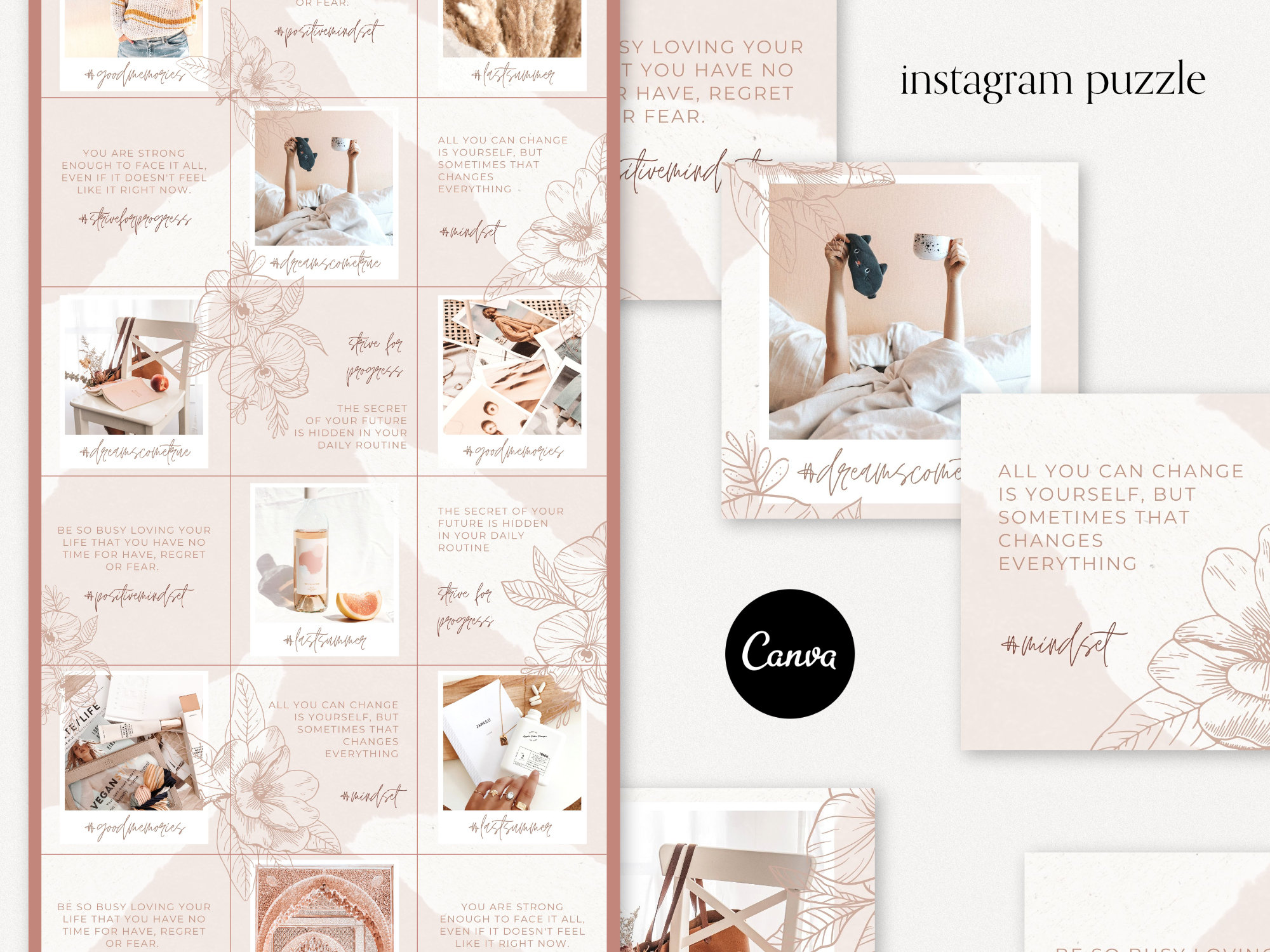 Instagram Puzzle Template for Canva. Instagram Template. - Etsy