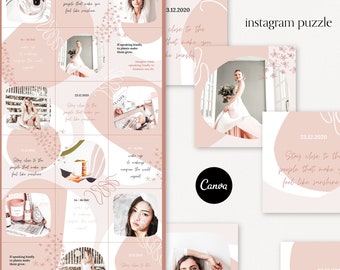 Instagram Puzzle Template for Canva. Instagram Template. Instagram Feed. Posts. Instagram Grid. Fashion Blogger. Influencer. Beauty Blogger