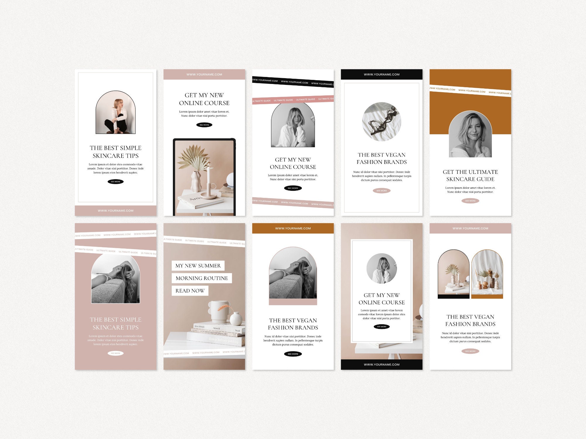 40 Pinterest Templates for Canva, Pin Template, Canva Template, Blogger ...