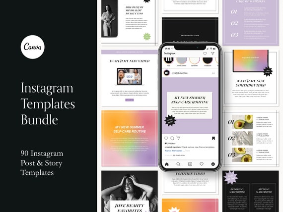 90 Aesthetic Instagram Templates for Canva Instagram Stories | Etsy