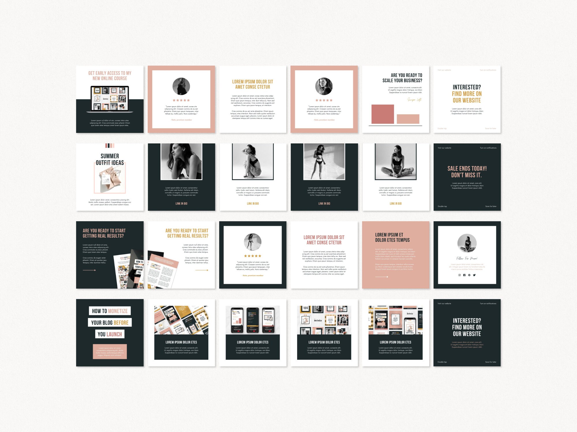 96 Instagram Post & Story Carousel Templates for Canva - Etsy