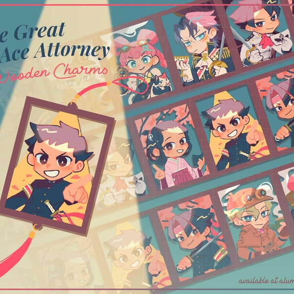 The Great Ace Attorney TGAA DGS Wooden Keychain Charm [PREORDER]