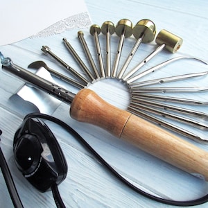 Japanese Flower Making Tools: 16-Piece Set with Soldering Iron (PDF Books on silk floristry)