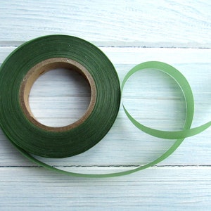 Fita de seda verde profissional 12 mm / 46 m para fazer flores de seda Fita japonesa