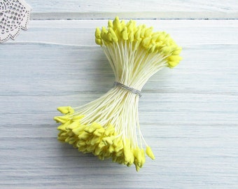 Japanische gelbe Blume Staubblätter: Großer Doppel-Pep, Blumen Handwerk Versorgung (144 Stiele)