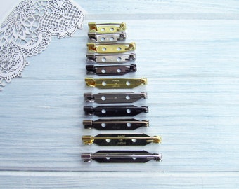 120 stuks messing mix 20, 25, 30, 35 mm metalen broche pin gemaakt in Japan Japanse broche basis metalen bevindingen broche sieraden pin badge