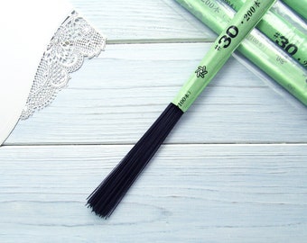 Japanischer 30 Gauge Schwarzer Floristendraht (D 0,31 mm), 100/200 Stück Brisuren