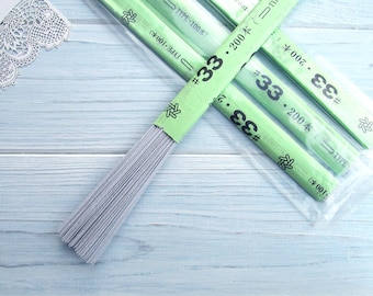 Japanese 33 gauge White floristic wire (D 0.27 mm), 100/200 pcs Flower crafting wires