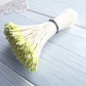 Étamines de fleurs japonaises Lys, tulipe, iris pour la fabrication de fleurs artificielles, jaune-blanc, taille moyenne, simple pep de haute qualité fabriqué au Japon