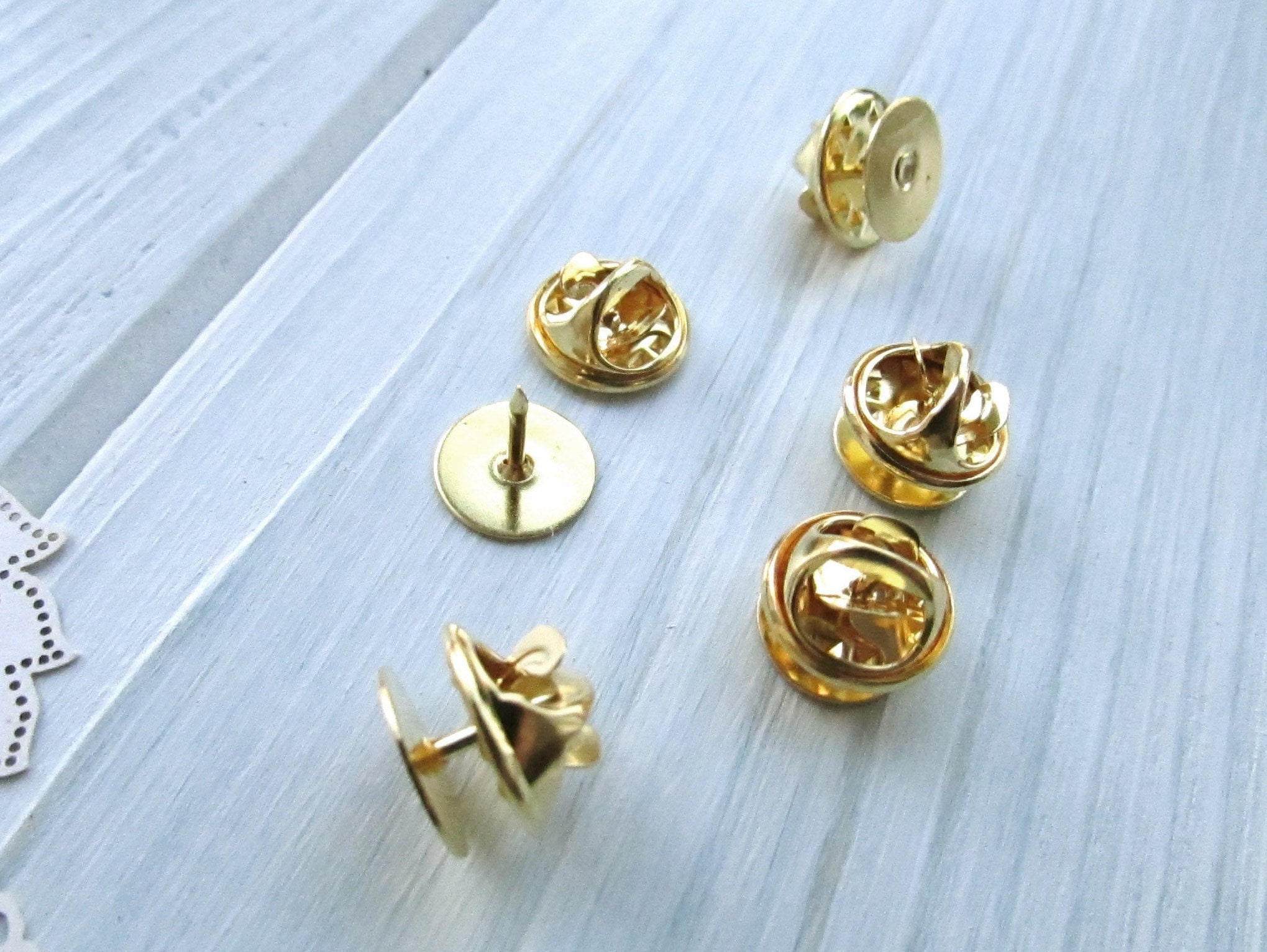 10 Pcs Brass Tie Tacks Blank Pins With Clutch Back 115 Mm Etsy