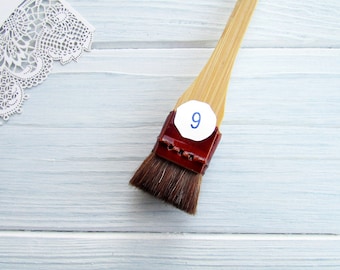 Japanese Cubic Brush No. 6 (18 mm): Deer & Horsehair for Silk Dyeing