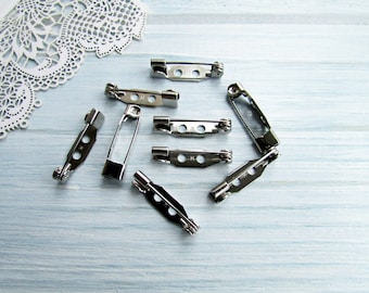 20 Stück Silber Metall 20 mm Brosche Brosche: Made in Japan