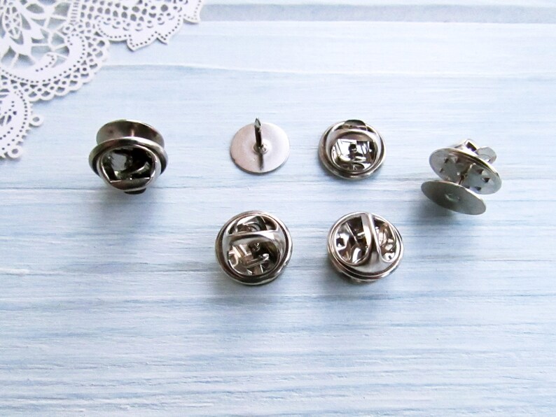 10 Pcs Brass Tie Tacks Blank Pins With Clutch Back 115 Mm Etsy