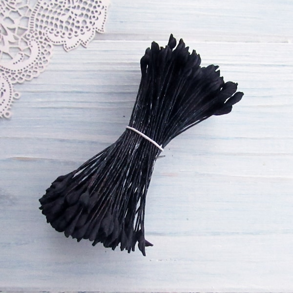 Japanese flower stamens for Artificial flower making, Black, Medium size, double pep, high quality made in Japan