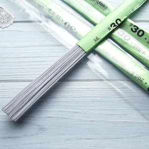 Japanischer weißer Floristikdraht 30 Gauge (D 0,31mm), 100/200 Stück Blumendraht