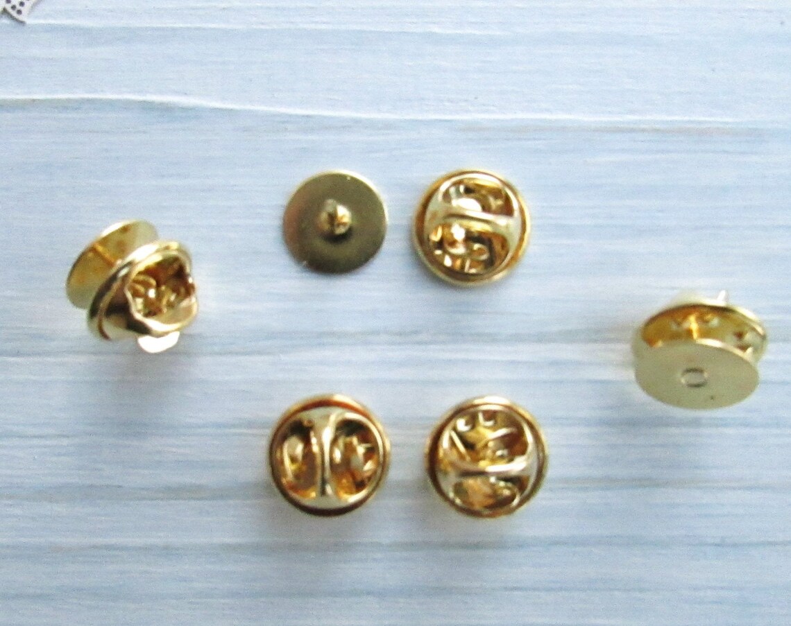 10 Pcs Brass Tie Tacks Blank Pins With Clutch Back 115 Mm Etsy