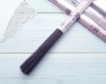 Japanischer 30 Gauge brauner Floristendraht (D 0,31 mm), 100/200 Stück Brisuren