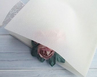 Chirimen thick, White, Japanese fabric pre-starched professional (hard) for silk flower art