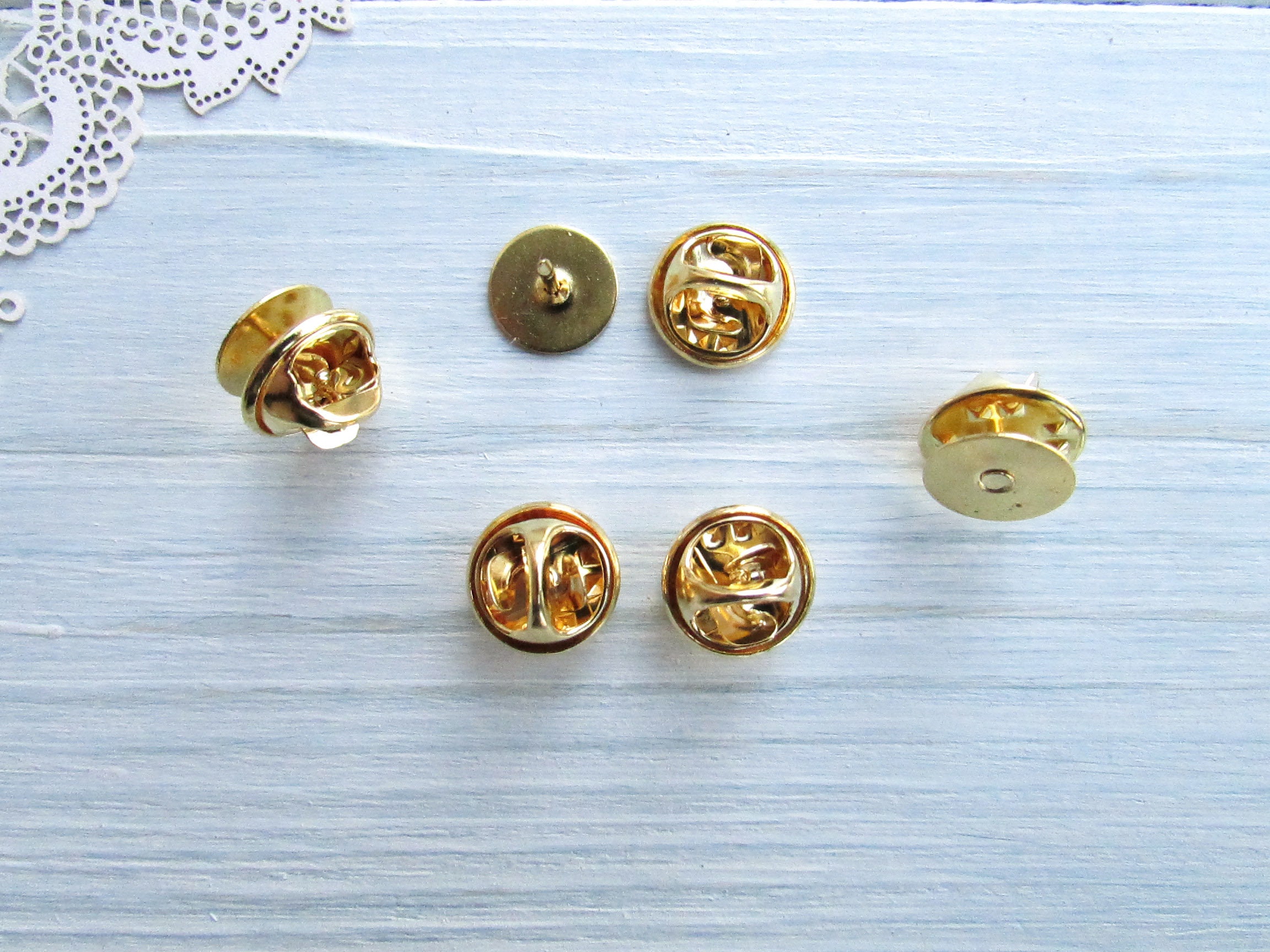 10 Pcs Brass Tie Tacks Blank Pins With Clutch Back 115 Mm Etsy
