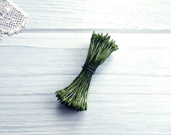 Japanische hellgrüne spitze Blumenstaubblätter: Künstliche Blumenherstellungszubehör (144 Stiele)