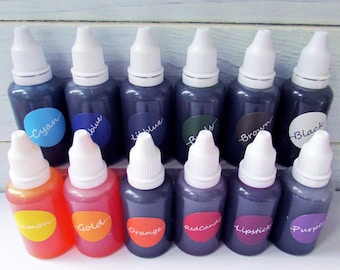 Silk Flower Liquid Dyes: 12 Color x 30 ml Fabric Ink Set