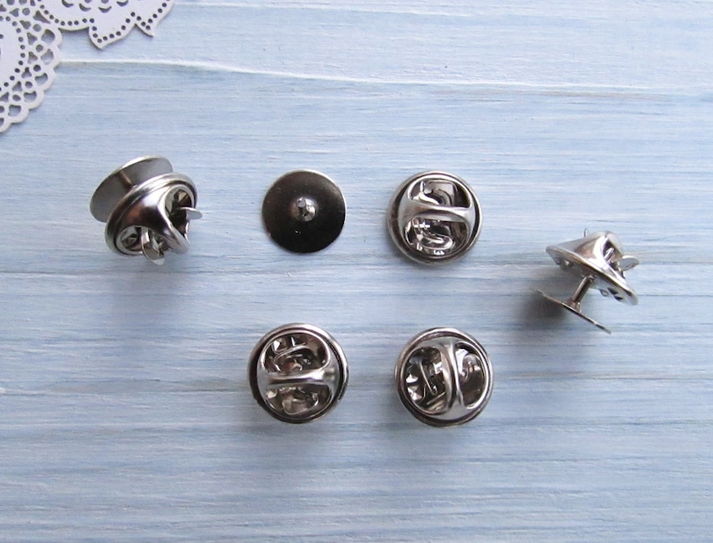 10 Pcs Brass Tie Tacks Blank Pins With Clutch Back 115 Mm Etsy