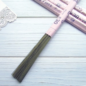 Japanischer grüner Floristendraht 30 Gauge (D 0,31 mm), 100/200 Stück Blumendraht