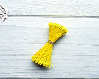 Japanische gelbe spitze Blumenstaubblätter: Künstliche Blumenherstellungszubehör (144 Stiele)