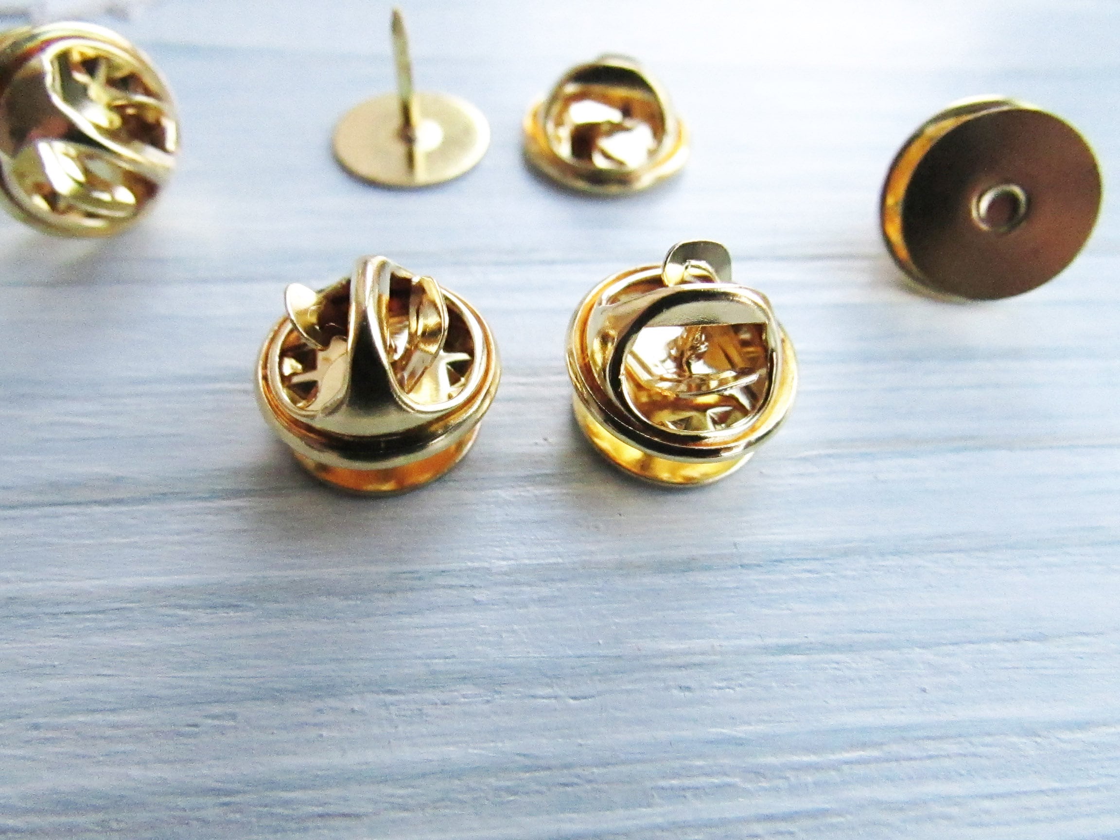 10 Pcs Brass Tie Tacks Blank Pins With Clutch Back 115 Mm Etsy