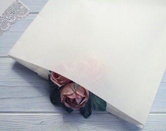 Loan Deluxe (Linen) White Japanese fabric pre-starched professional (hard) for silk flower art