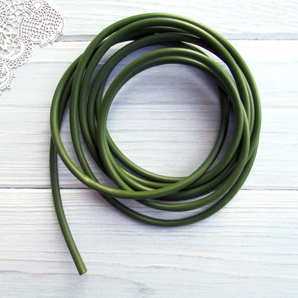 Tube en PVC souple vert floristique 4 mm, 5 pièces х 1,8 m pour la confection de fleurs, tubes en vinyle japonais