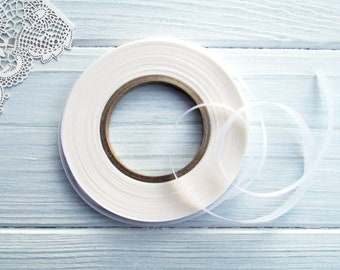 Professional white silk tape 5 mm / 46 m for making silk flowers Japanese tape