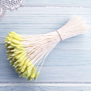 Japanische Blume Staubgefäße Lilie, Tulpe, Iris für die künstliche Blumenherstellung, Gelb-Weiß, groß, Single Pep hohe Qualität, hergestellt in Japan